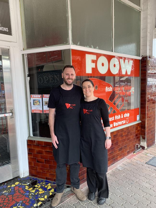 Chris Thompson and Kate Symons from Fish Out Of Water fish and chip shop. Picture: Supplied.