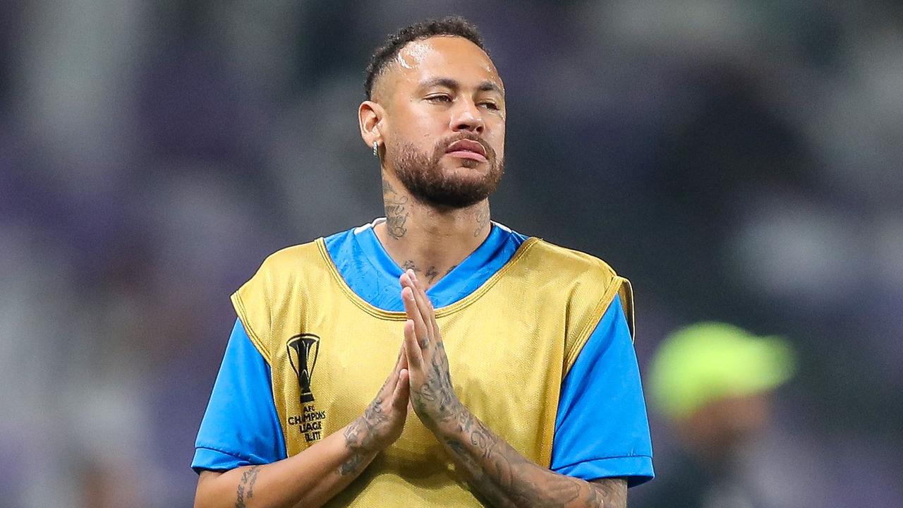 Al Hilal's Brazilian forward Neymar warms up. Photo by AFP.