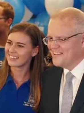 Brittany Higgins with Scott Morrison.