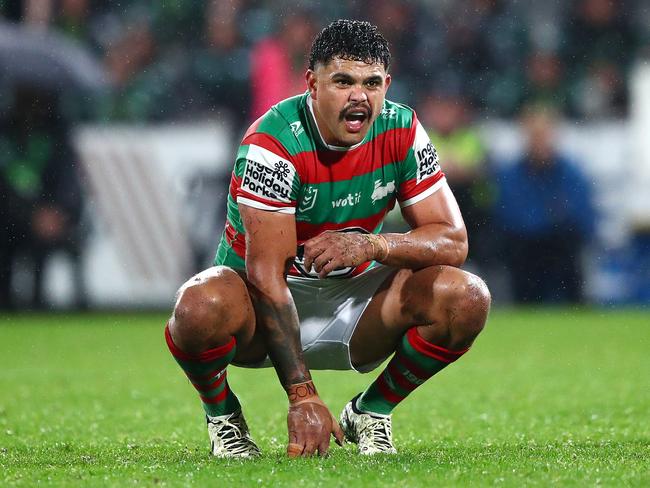 NRL 2024 RD10 St. George Illawarra Dragons v South Sydney Rabbitohs - Latrell Mitchell, Dejection. Picture: NRL Photos