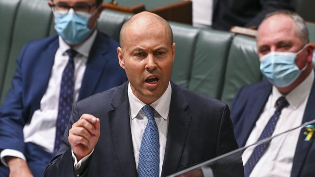 Treasurer Josh Frydenberg delivers the budget in the House of Representatives at Parliament House last Tuesday. Picture: Getty Images