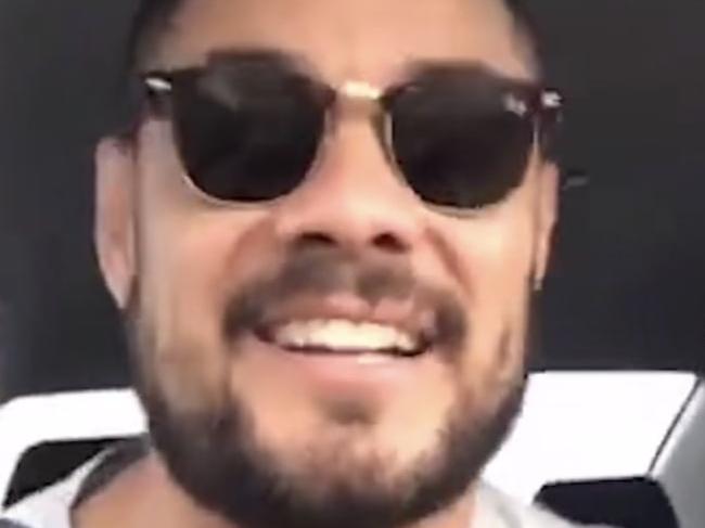 Jarryd Hayne in a car with Jon-Bernard Kairouz