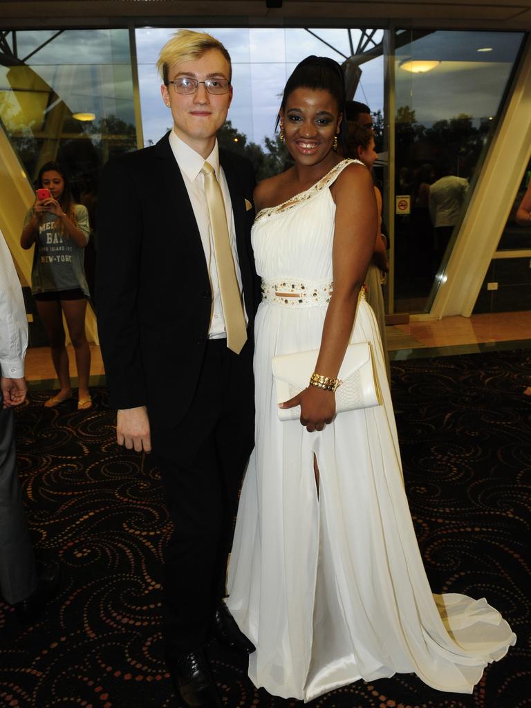 Xavier Fabijan and Sunett Emndebele at the 2014 St Philip’s College formal at the Alice Springs Convention Centre. Picture: JUSTIN BRIERTY / NT NEWS