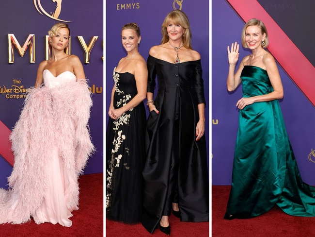 Emmy's glamour: Rita Ora, Reese Witherspoon, Laura Dern and Naomi Watts on the red carpet. Pictures: Getty