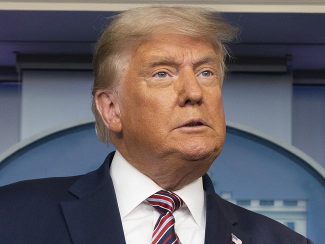 U.S. President Donald Trump speaks during a news conference in the James S. Brady Press Briefing Room at the White House in Washington, D.C., U.S., on Thursday, Nov. 5, 2020. The Trump campaign filed a lawsuit Thursday afternoon in federal court seeking to halt the Philadelphia County Board of Elections count of votes. Photographer: Chris Kleponis/Polaris/Bloomberg via Getty Images