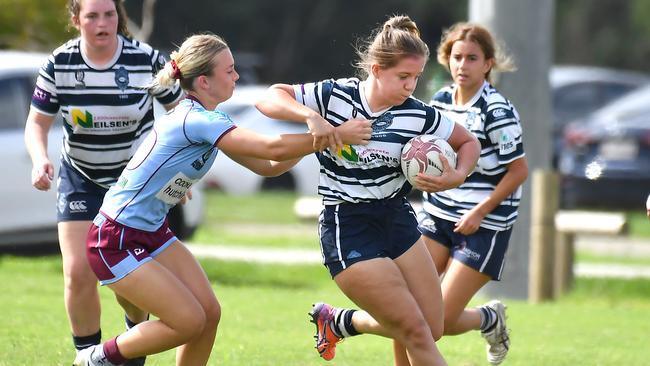 Brothers player no 7 First grade women's club rugby between Norths and Brothers. Saturday May 7, 2022. Picture, John Gass