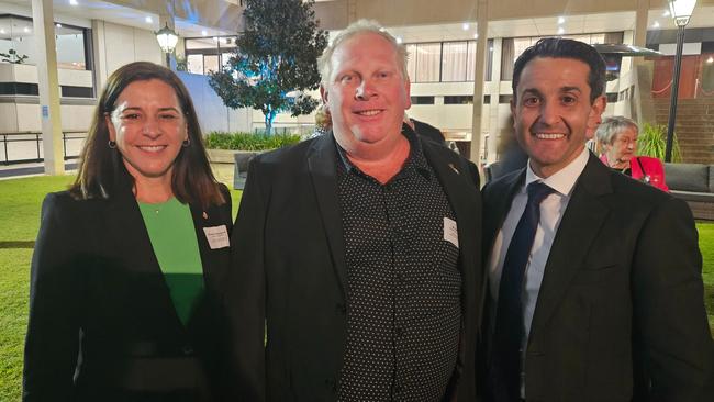 Heath Sander with Deb Frecklington and David Crisafulli at Parliament House.