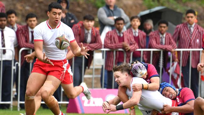 Broncos signing Israel Leota playing for Ipswich Grammar School. Picture, John Gass