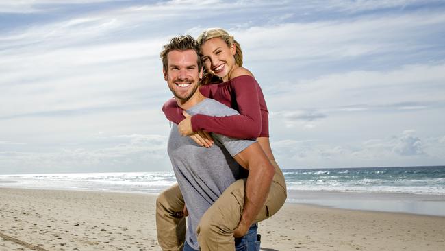 Australian swimmer James Roberts and influencer Gabby Epstein. Picture: Jerad Williams