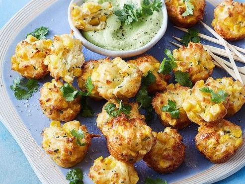 Haloumi and corn fritter bites.