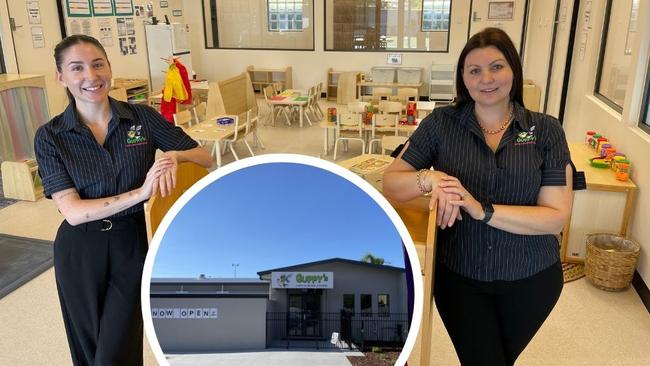 Guppy’s Early Learning Centre Thuringowa assistant director Madi Conrad and supervisor Larissa Wilson have welcomed families to their new, centrally-located childcare centre. Picture: Leighton Smith.