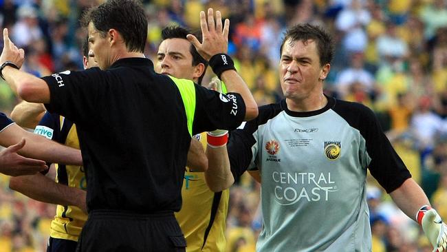 The infamous referee pushing incident involving Danny Vukovic in 2008.