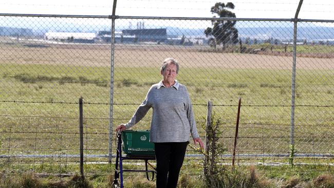 Fay Smith in her backyard next to the Mickleham quarantine site. Picture: David Crosling