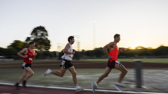 Matt Gunther and Julian Spence among the runners in the Geelong 5k and 10k. Picture: Aaron Collins