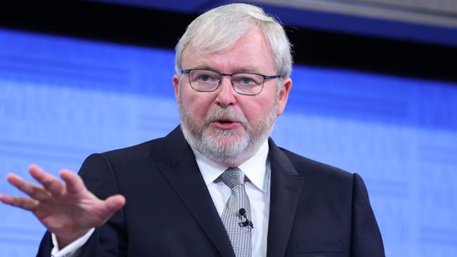 Former Prime Minister Kevin Rudd says Mr Morrison should apologise to France over the submarine issue. Picture: NCA NewsWire / Gary Ramage