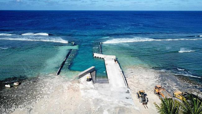 A wharf built by Sunshine Coast dredging and civil construction company Hall Contracting in the remote territory of Tokelau. Picture: Contributed