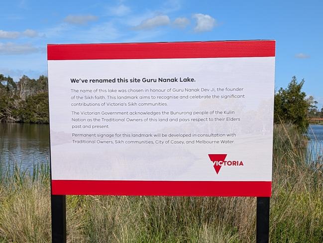 The state government is under fire for renaming a Melbourne lake after a Sikh religious leader without wider community consultation. Picture: Facebook