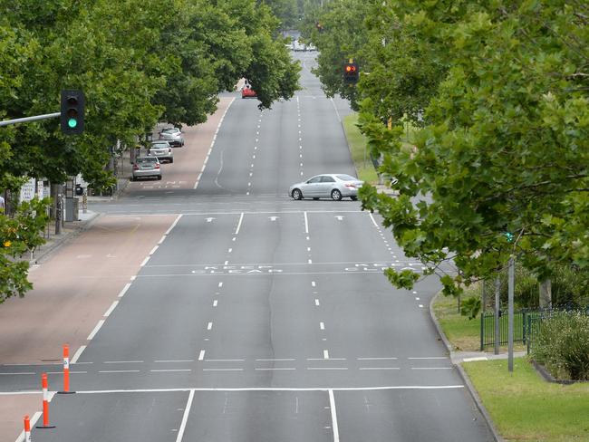 A deserted Hoddle Street. Picture: Lawrence Pinder