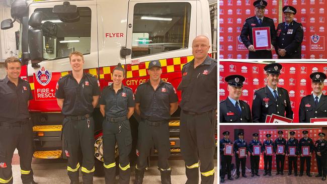 Some of the firefighters awarded for their brave work.