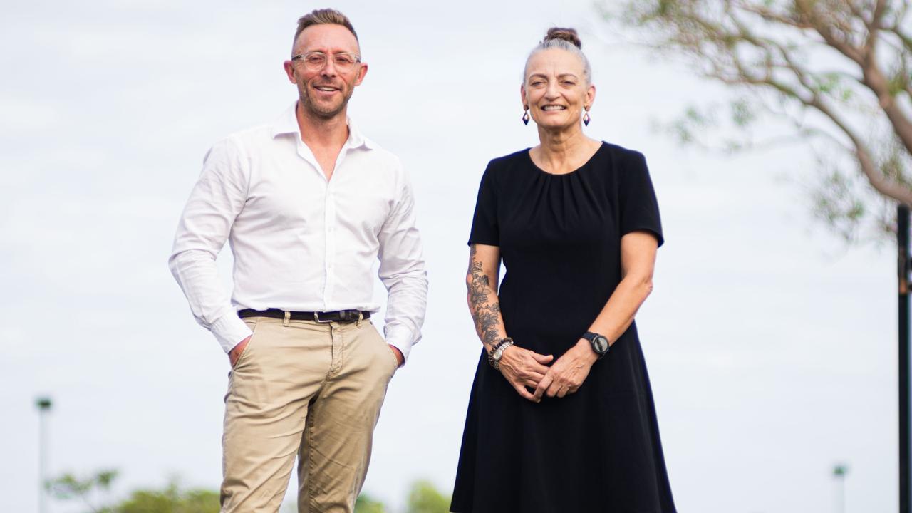 Cricket NT chief executive Gavin Dovey and NT sports minister Kate Worden. Picture: Supplied