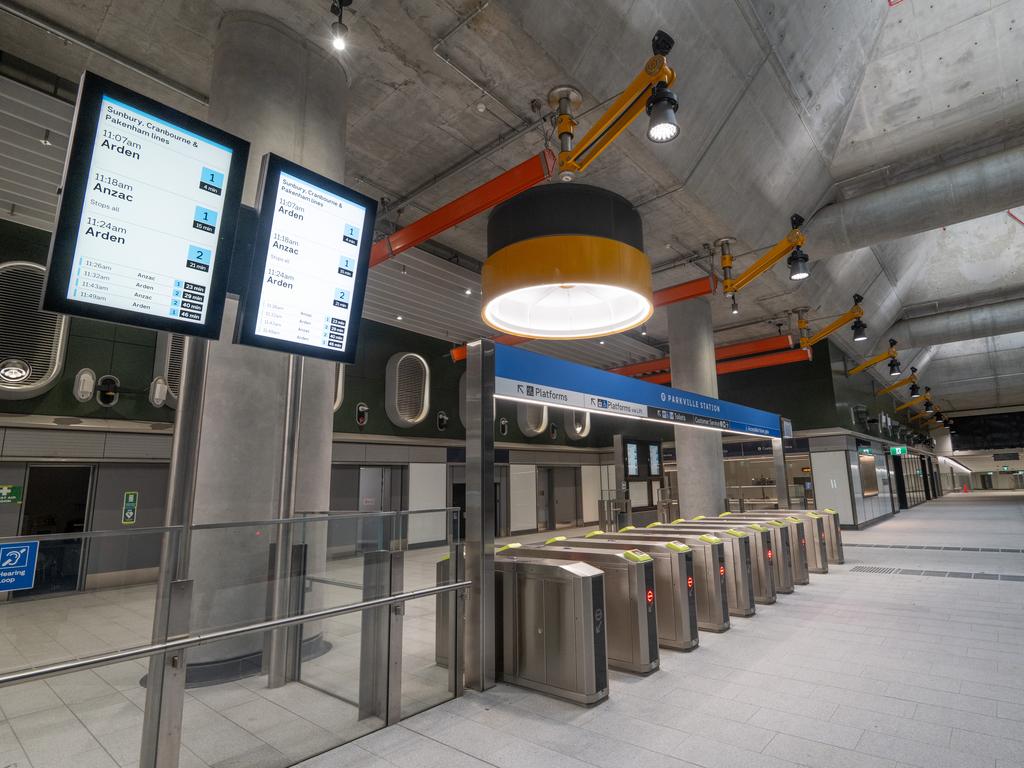 The ticketing area is at a lower level of the station, allowing for pedestrians to move through upper levels without needing to pay. Picture: Tony Gough