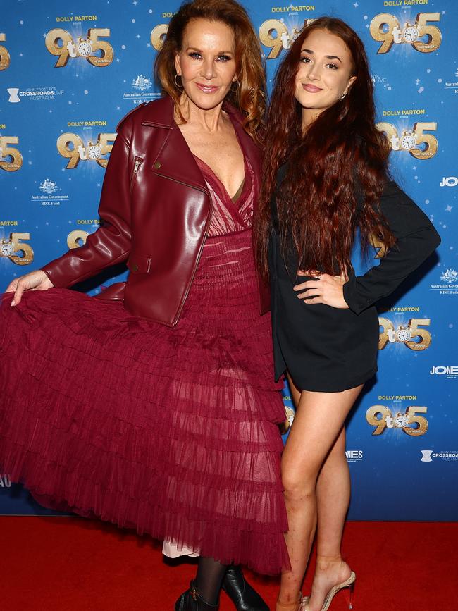 Rhonda Burchmore, pictured with Brianna Bishop, was confronted by the pest at the opening night of 9 to 5 the Musical. Picture: Getty Images