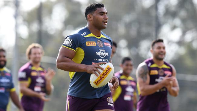 Pangai Junior has become Brisbane’s most important forward. AAP Image/Dave Hunt.