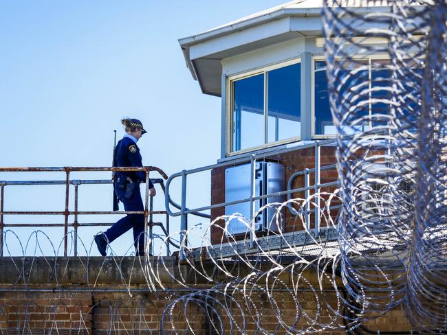 A guard patrols at the new Supermax 2 facility. Picture: Sean Davey