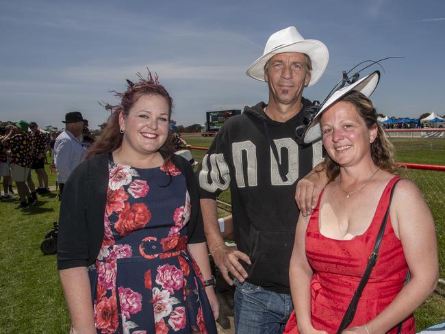 Nicole Monk, Nathan Smith, Kelly Tacey 2024 Manangatang Cup. Picture: Noel Fisher