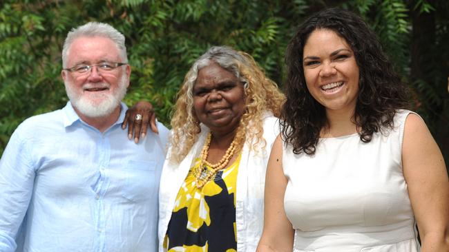 Dave Price, Jacinta and Bess Price attend an Australia Day function in Alice Springs in 2016. Picture: Rex Nicholson