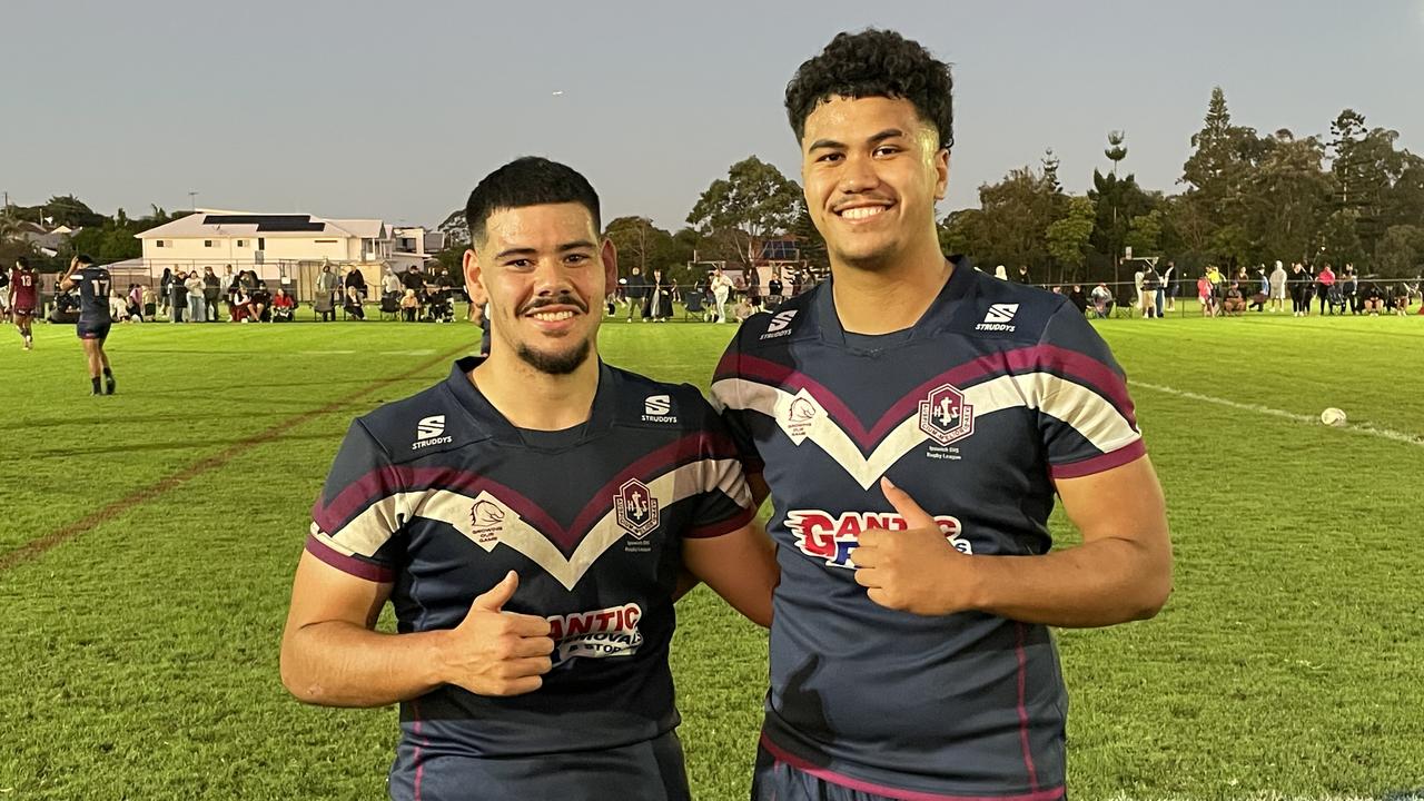 Ipswich State High langer reserve weapons Ethan Todd and Logan Dudley.