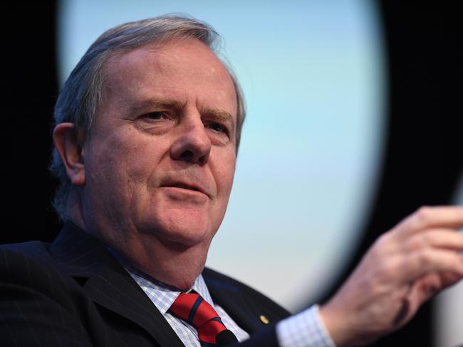 Former Treasurer and Chairman of the Future Fund, Peter Costello during the Australian Financial Review (AFR) summit, Investing for Growth, at the Hilton Hotel in Sydney, Tuesday, March 10, 2020. (AAP Image/Dean Lewins) NO ARCHIVING