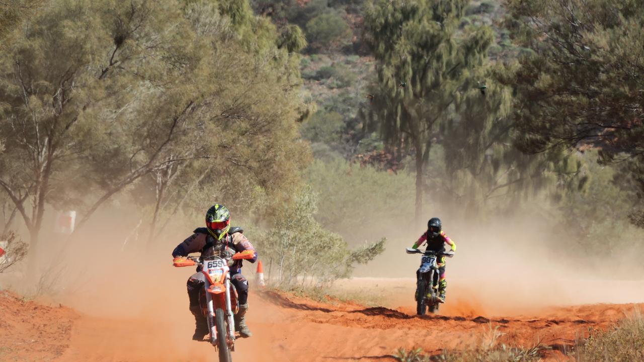 Spectators have gathered to watch competitors tackle day one of the 2024 Tatts Finke Desert Race. Picture: Gera Kazakov