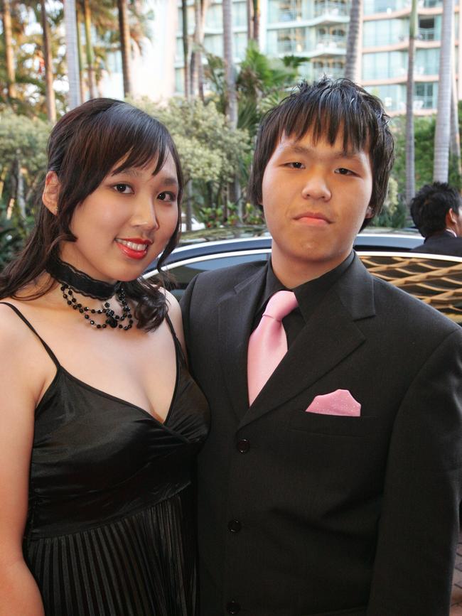 Emmanuel College formal at the Gold Coast International hotel. Goldie Soetianto and Tzuhao Liu (l to r).