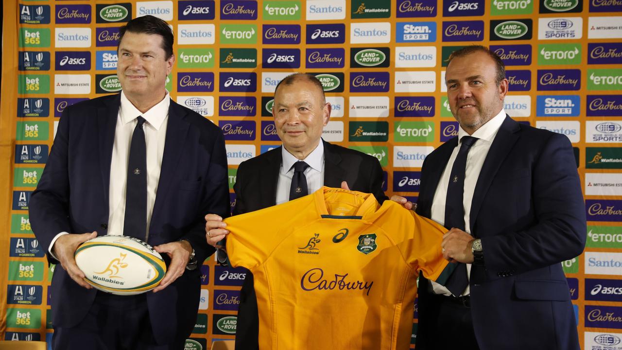 Hamish McLennan (left) was the main man in appointing Eddie Jones as Wallabies coach. Picture: Tim Hunter