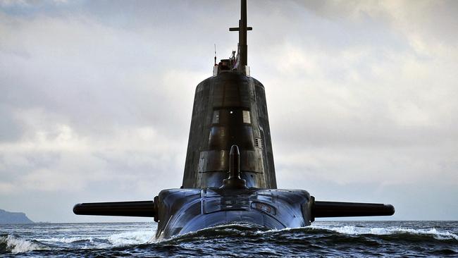 British Astute Class nuclear submarine HMS Ambush. Australia’s nuclear-powered submarines under the AUKUS pact may be built in a British shipyard