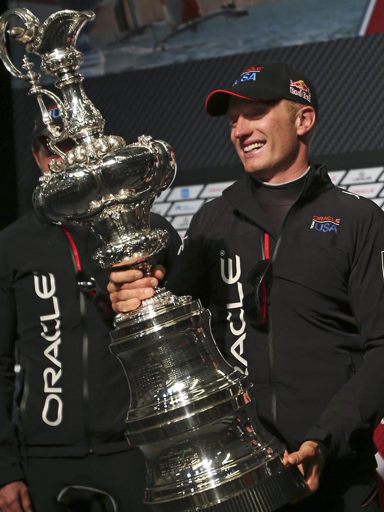 James Spithill in 2013 after winning the Cup after a sensational comeback