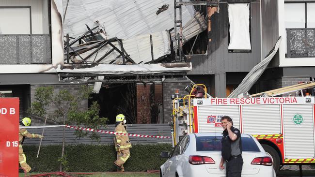 The townhouse was destroyed in the blaze. Picture: David Crosling