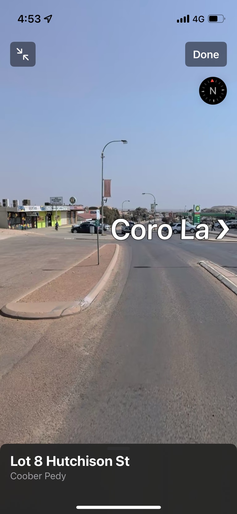 Coober Pedy on Apple Maps app.