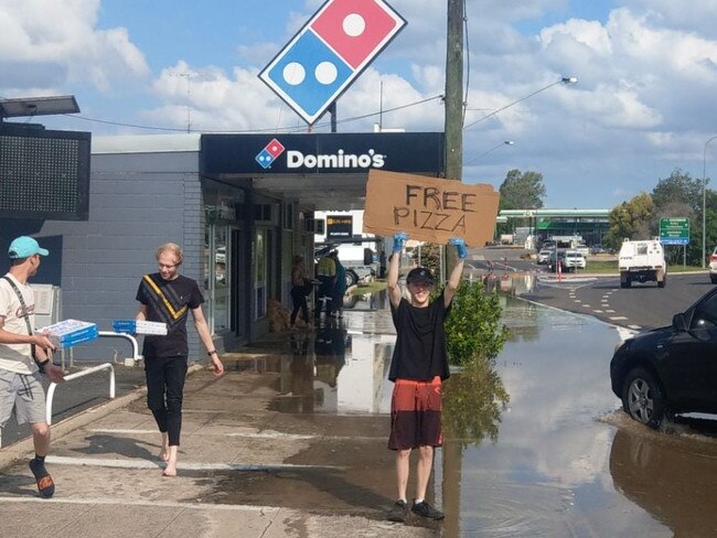 FREE FEED: Pizza shop giving away food ahead of flood water