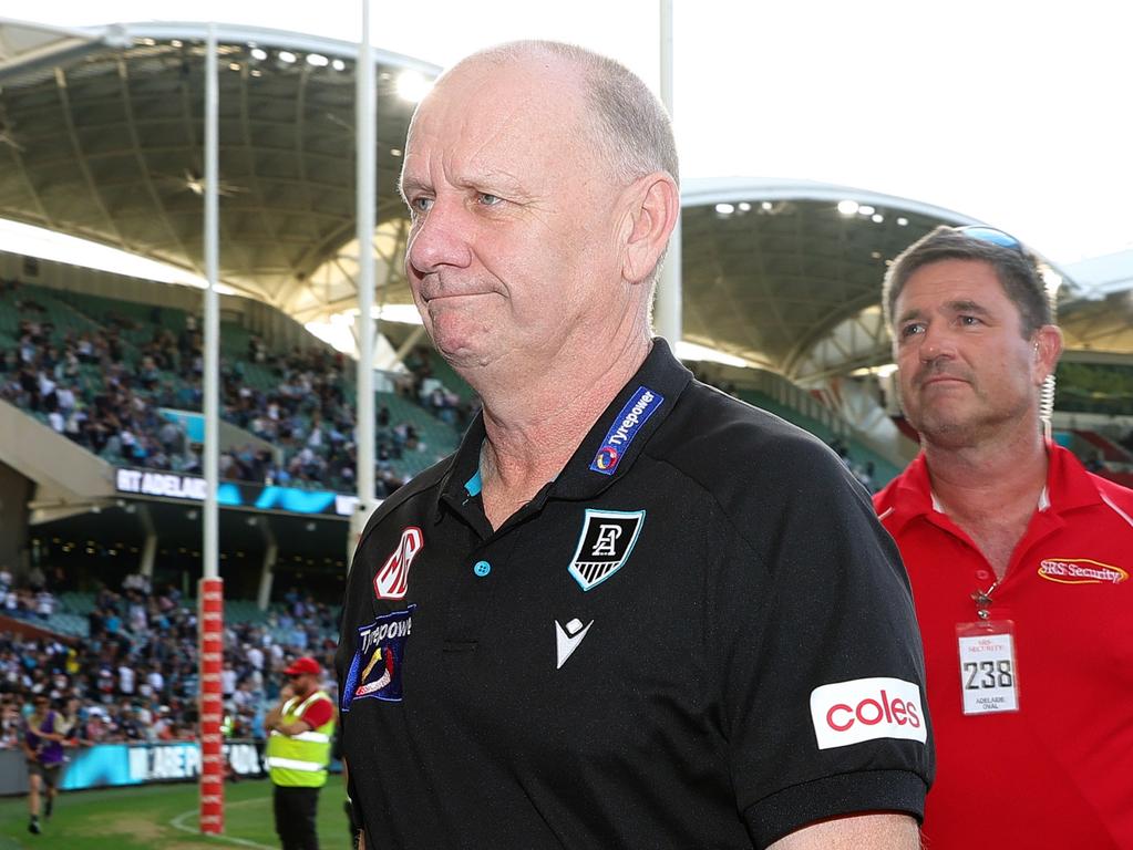 There’s a dilemma up forward and down back for Ken Hinkley. Picture: Sarah Reed/AFL Photos via Getty Images