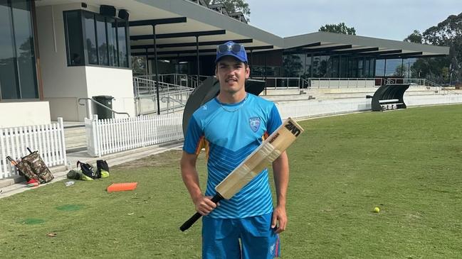 Jayden Zahra-Smith after scoring a century from 26 balls for Greater Illawarra. Picture: supplied