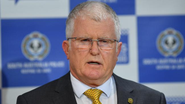 Superintendent Des Bray is seen speaking to media. Picture: AAP Image/David Mariuz