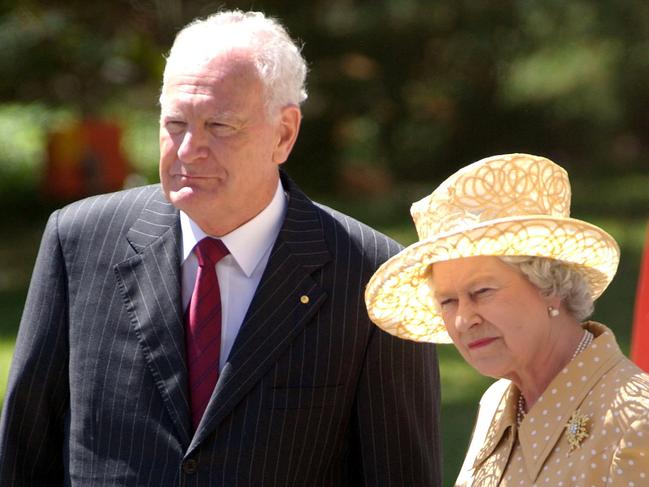 Queen Elizabeth II walks alongside Australian Governor-General, Doctor Peter Hollingworth, in Adelaide, on the first day of the her visit to Australia as part of the Queen's Jubilee Royal visit overseas.   *  Dr Hollingsworth is at the centre of accusations over the handling of child sex claims against clergy in Queensland when he was the Anglican Archbishop of Brisbane in the 1990s.   (Photo by Fiona Hanson - PA Images/PA Images via Getty Images)