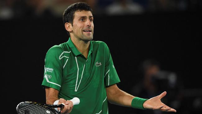 Novak Djokovic at last year’s Australian Open in Melbourne. Picture: Greg Wood/AFP