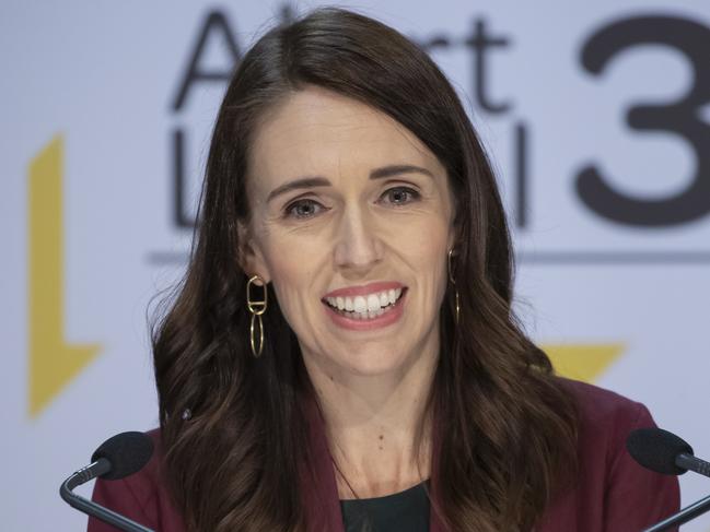 WELLINGTON, NEW ZEALAND - MAY 06: Prime Minister Jacinda Ardern speaks during the All of Government Covid-19 update and media conference at Parliament on May 6, 2020 in Wellington, New Zealand. No new COVID-19 cases or related deaths have been recorded in New Zealand for the first time since lockdown measures were introduced in response to the coronavirus pandemic. New Zealand's lockdown measures eased slightly on April 28 as the country moved to COVID-19 Alert Level 3. New Zealanders must still remain home unless going to work, school, picking up essential supplies or exercising, but under Level 3, recreational activities such as swimming, surfing, fishing and hunting are allowed provided social distancing is maintained. Restaurants, cafes and other food businesses may now offer takeaway or delivery services only. Schools are open for children up to Year 10 who cannot study from home, or whose parents need to return to work. Mass gatherings remain banned, and only at Level 2 will indoor events of 100 people or outdoor events of 500 people be permitted. However, under Alert Level 3 an exception has been made for funerals and weddings, with no more than 10 attendees now permitted provided there is no reception event or food served. New Zealand has been in full lockdown since March 26. (Photo by Mark Mitchell - Pool/Getty Images)