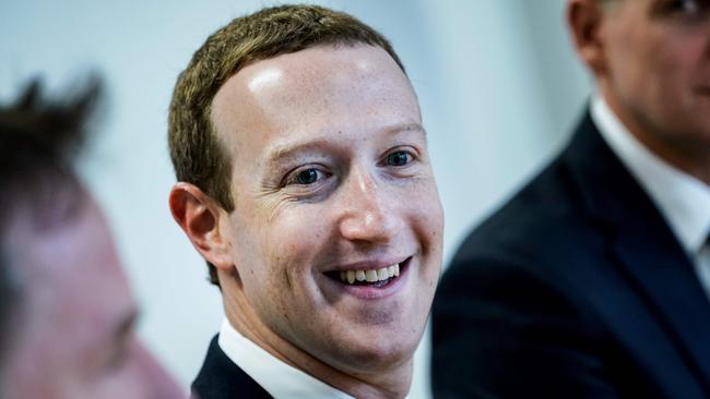 Facebook founder and CEO Mark Zuckerberg has held several meetings with Australian government officials. Picture: AFP