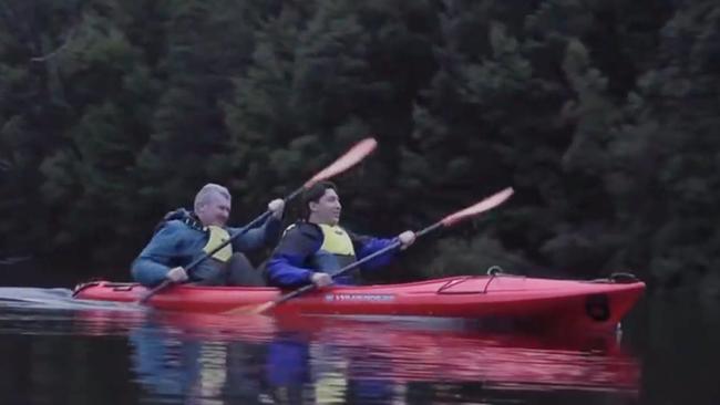 A screen grab of Tony Burke, left, from a GetUp campaign video.