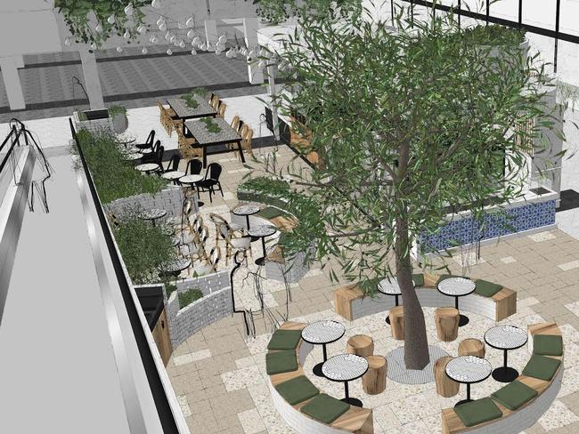 An artist impression of Westpoint Blacktown’s new fresh food precinct on level one. Picture: Supplied