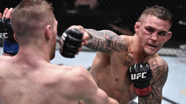 Dustin Poirier was beaten comfortably in their last fight. Picture: Getty Images